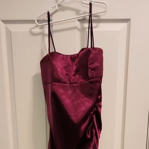 Red satin dress